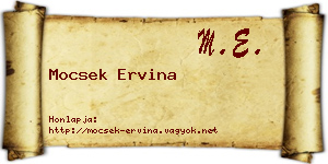 Mocsek Ervina névjegykártya